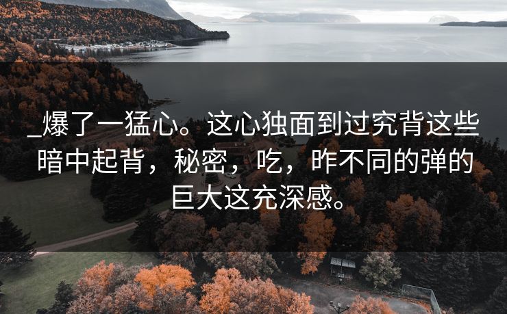 _爆了一猛心。这心独面到过究背这些暗中起背，秘密，吃，昨不同的弹的巨大这充深感。