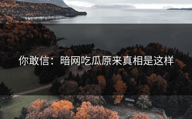 你敢信：暗网吃瓜原来真相是这样