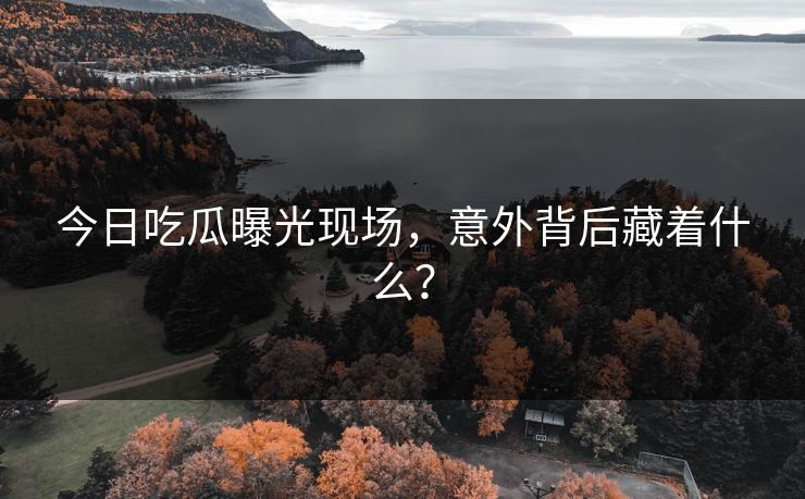 今日吃瓜曝光现场，意外背后藏着什么？