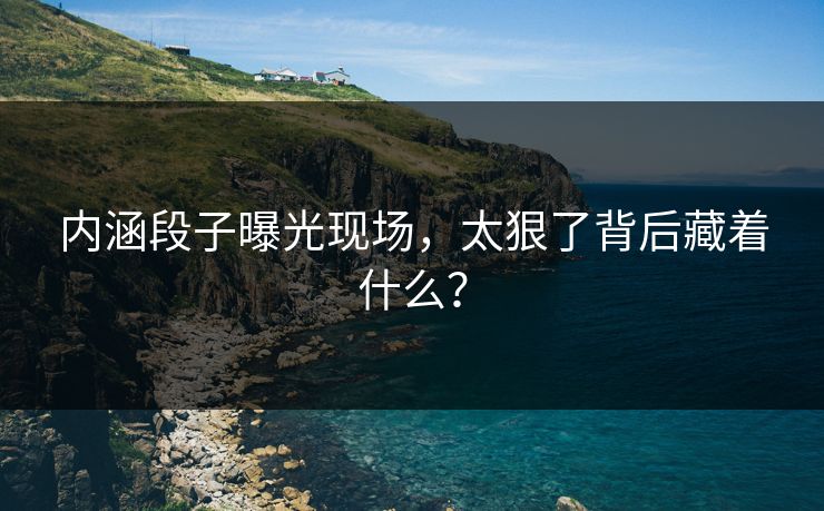 内涵段子曝光现场，太狠了背后藏着什么？