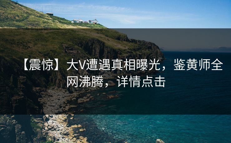 【震惊】大V遭遇真相曝光，鉴黄师全网沸腾，详情点击