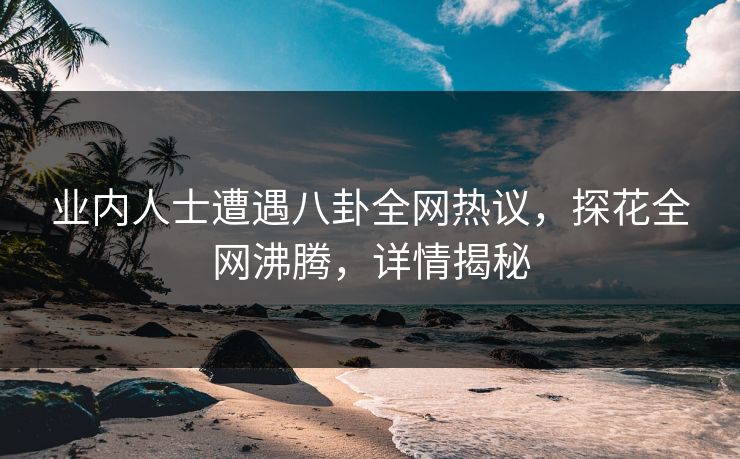 业内人士遭遇八卦全网热议，探花全网沸腾，详情揭秘