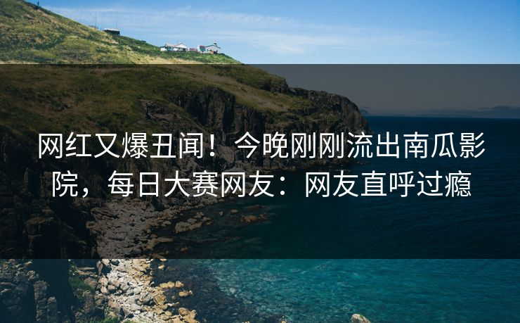 网红又爆丑闻！今晚刚刚流出南瓜影院，每日大赛网友：网友直呼过瘾
