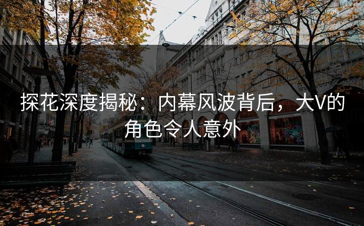 探花深度揭秘：内幕风波背后，大V的角色令人意外