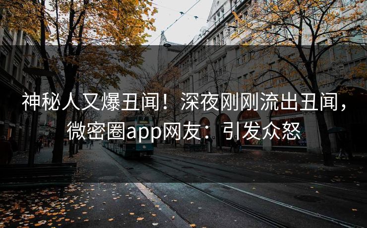 神秘人又爆丑闻！深夜刚刚流出丑闻，微密圈app网友：引发众怒