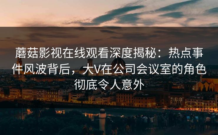 蘑菇影视在线观看深度揭秘：热点事件风波背后，大V在公司会议室的角色彻底令人意外
